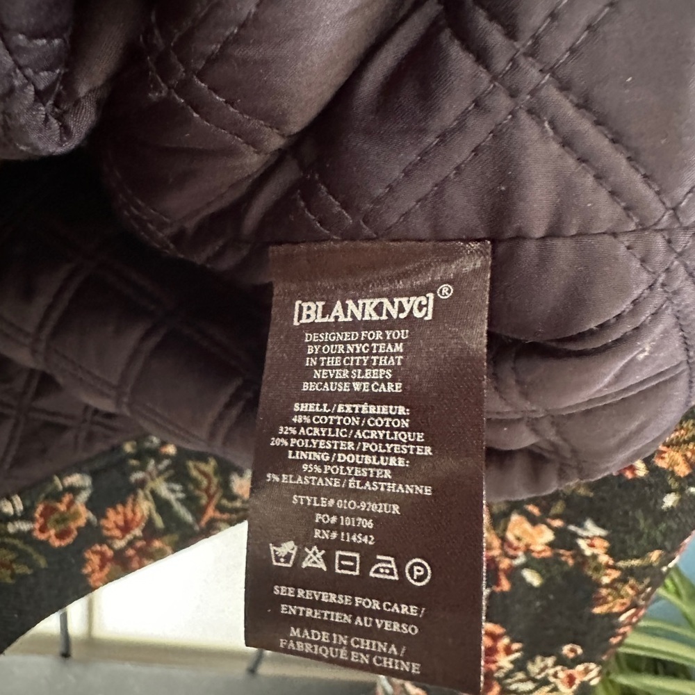 Blank NYC floral vintage embroidery romantic bomber jacket coat Moto military - Picture 5 of 6